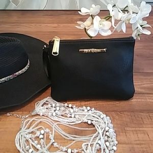 Steve Madden Black and Gold Satchel